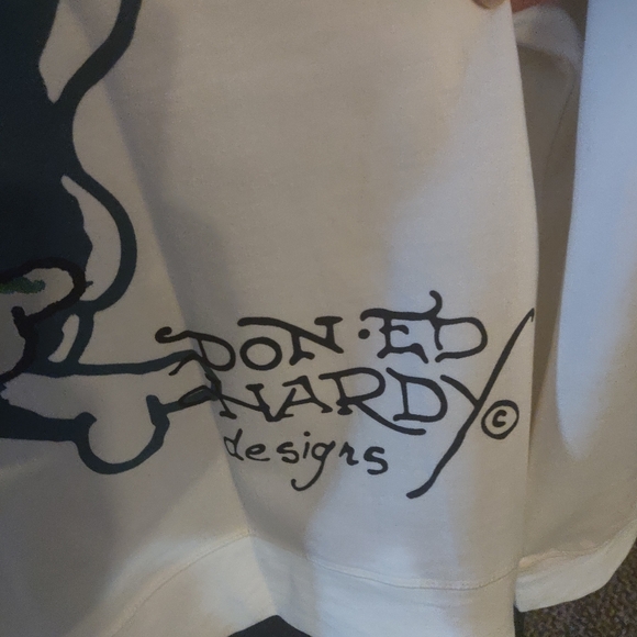 Ed Hardy NWT flaming ☠️ Zip-Up Hoodie Size XXL - Picture 8 of 12